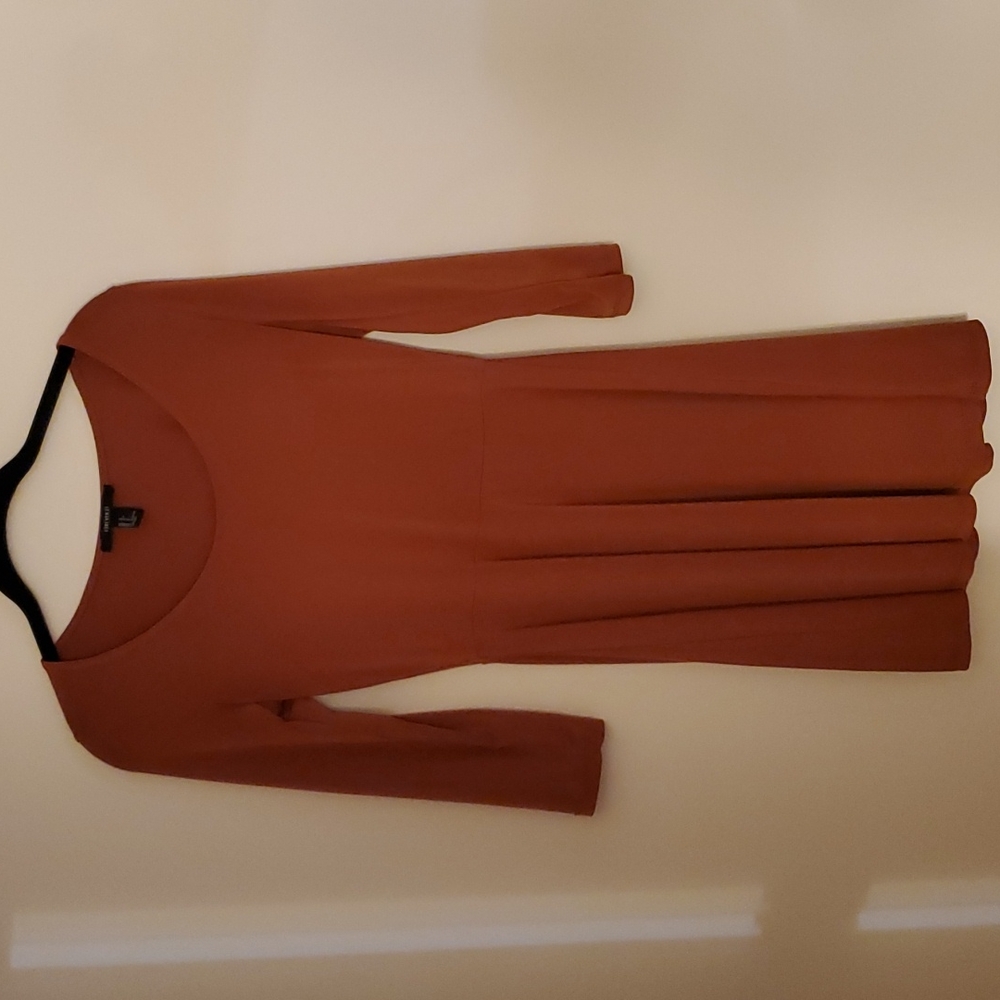 Burnt Orange Fit & Flare Dress